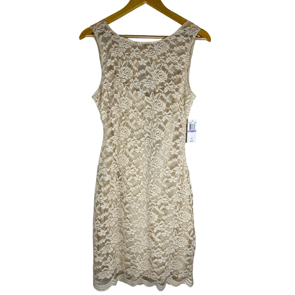 B. Darlin Women Ivory Floral Lace Open Back Dress Size 11/12 NWT Coquette Formal
